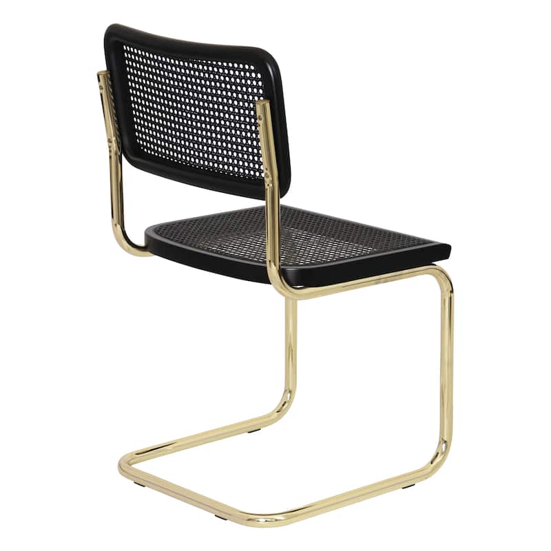 Breuer Chair Company Marcel Breuer Cesca Cane Cantilever Side Chair w/ Brass Steel Frame (Various Wood & Cane Colors)