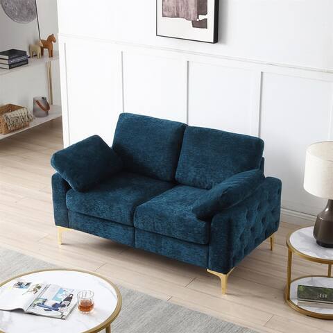 Diamond Tufted Couch Chenille Fabric Upholstered Loveseat Sofas
