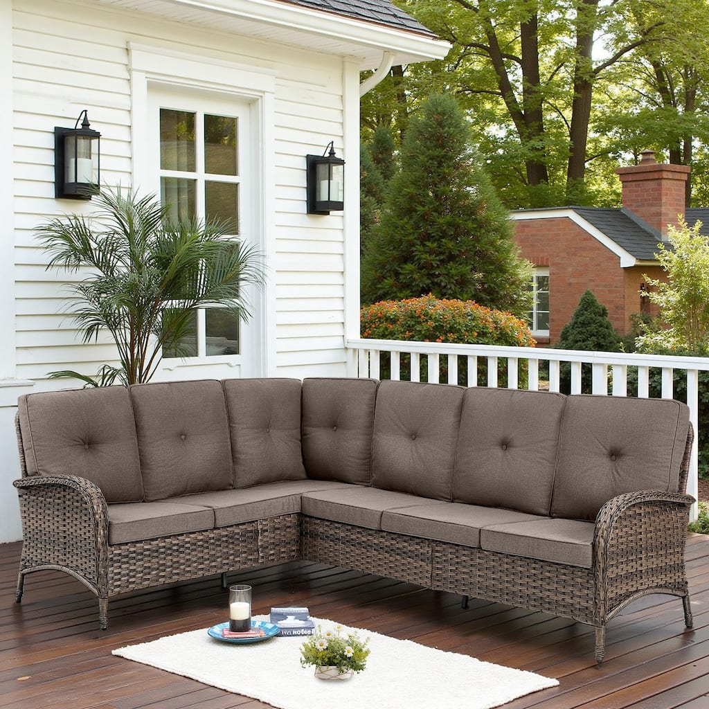 Outdoor PE Rattan Patio Conversation Set