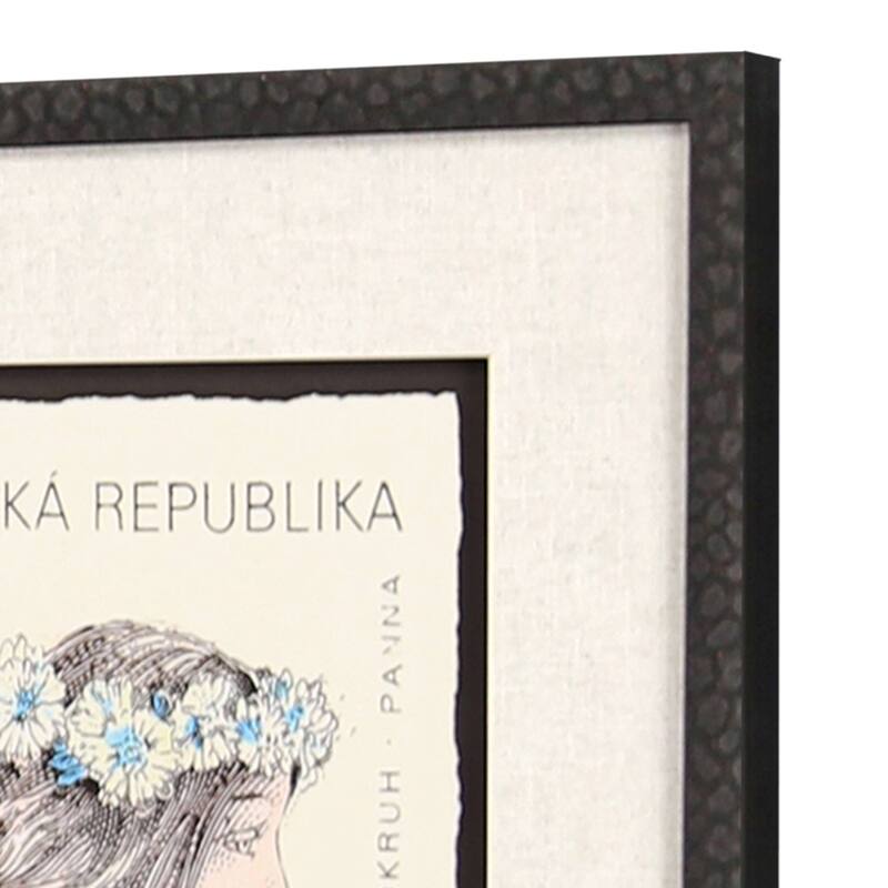 Vintage Stamps I S/3 Framed Art Exclusive Giclee Under Glass