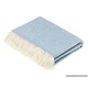 Merino Lambswool Throw Blanket - Parquet - Aqua, Made in England - Bed ...