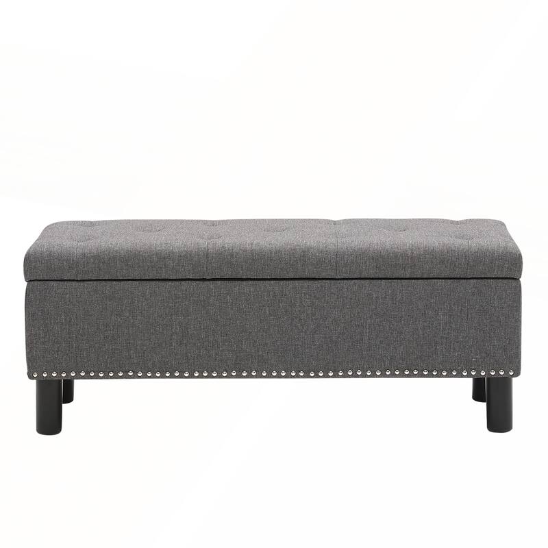 Storage Ottoman Bench with Wood Legs