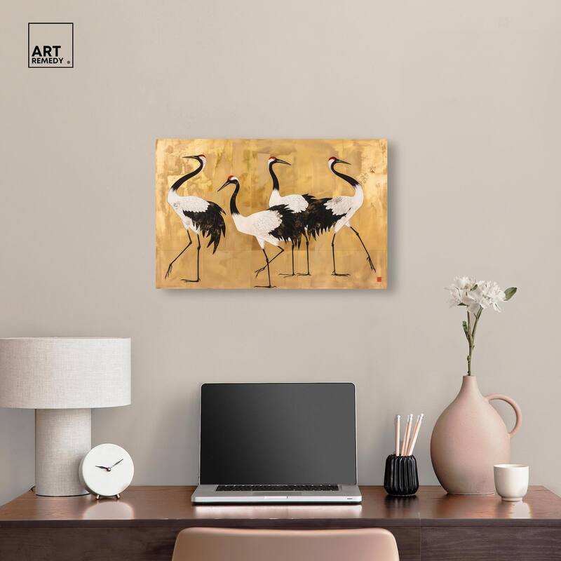 Birds of Gold Canvas by Art Remedy, Gallery Wrapped