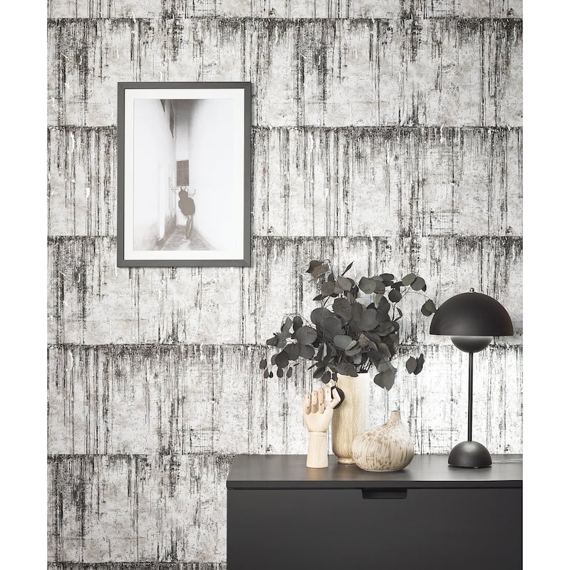 Galerie Wallcoverings Air Collection Metallic Aged Concrete Textured Wallpaper Roll