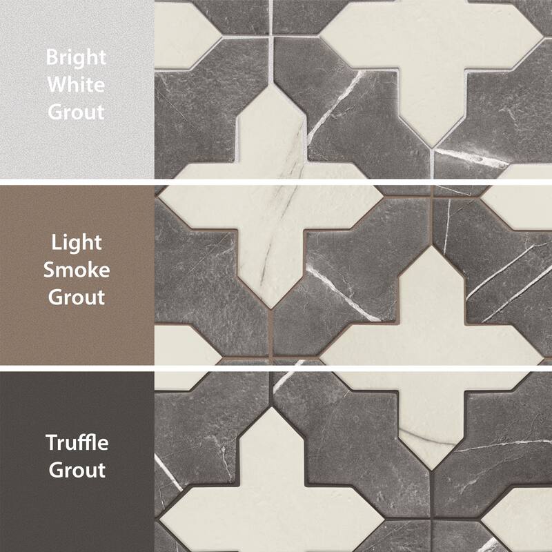 Merola Tile Istanbul Squire Shield Night with Day Cross 6" x 8-3/8" Porcelain Floor and Wall Tile - Case (48 Tiles)