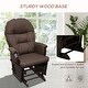 preview thumbnail 4 of 7, Polyester Nursery Glider Rocker with Ottoman - Brown Wood Base and Thick Padded Seat