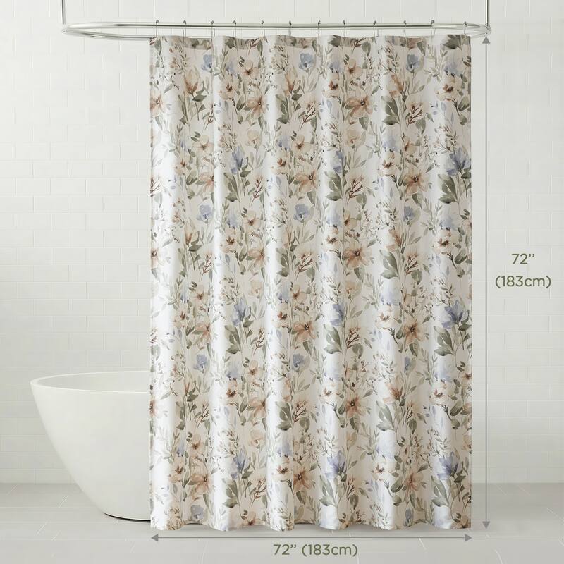Harbor House Blue Herbal Shower Curtain