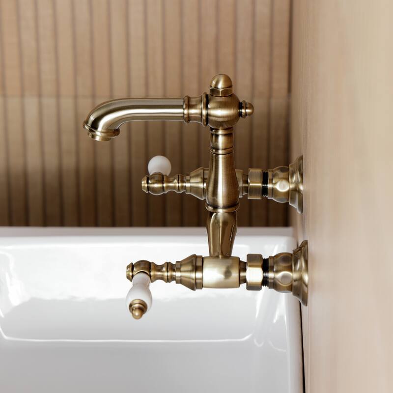 Kingston Brass English Country Two-Handle 2-Hole Wall Mount Bathroom Faucet
