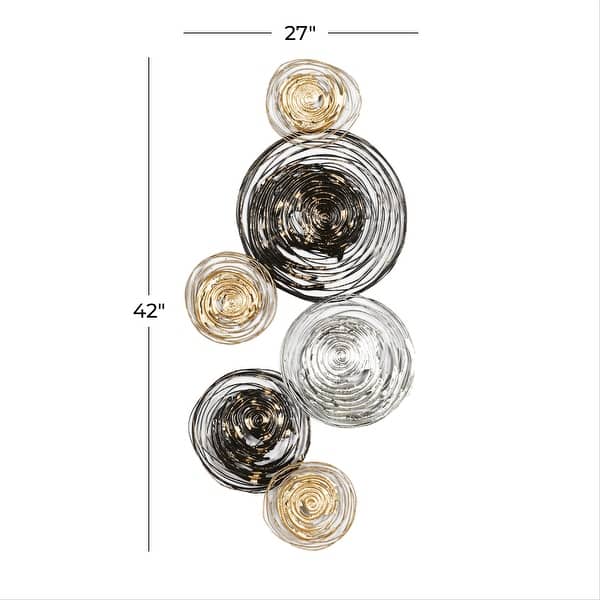 Gold Metal Plate Home Wall Decor with Textured Pattern