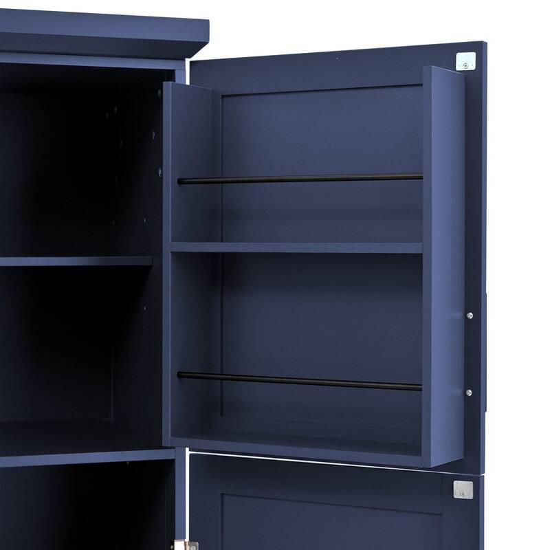 70.9"Tall Freestanding Kitchen Pantry Cabinet with Doors, Pull-out Trays and Adjustable Shelves for Organization