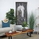 preview thumbnail 1 of 6, Black Canvas Horse Framed Wall Art with Textured Distressing 30"W, 59"H