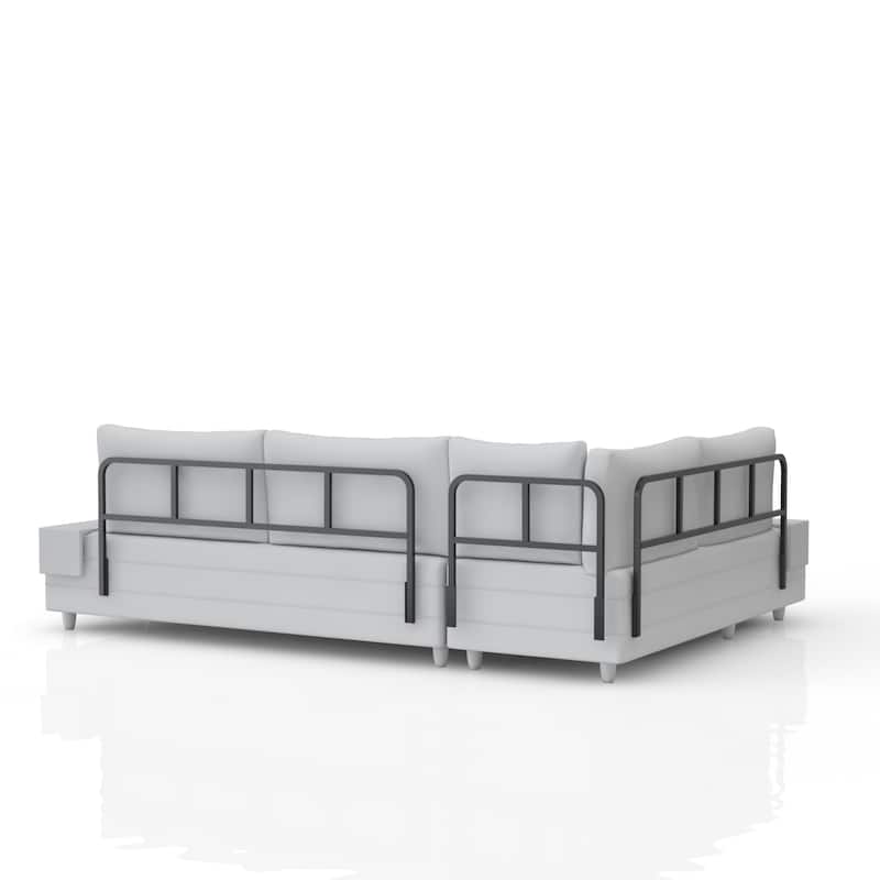 Sagopa Modern Metal Frame with Foam Seat Sectional Sofa
