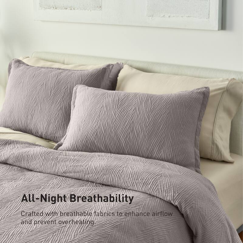 BEDGEAR Performance Duvet Cover and Sham Set - Moisture-Wicking Breathable Cooling Bedding