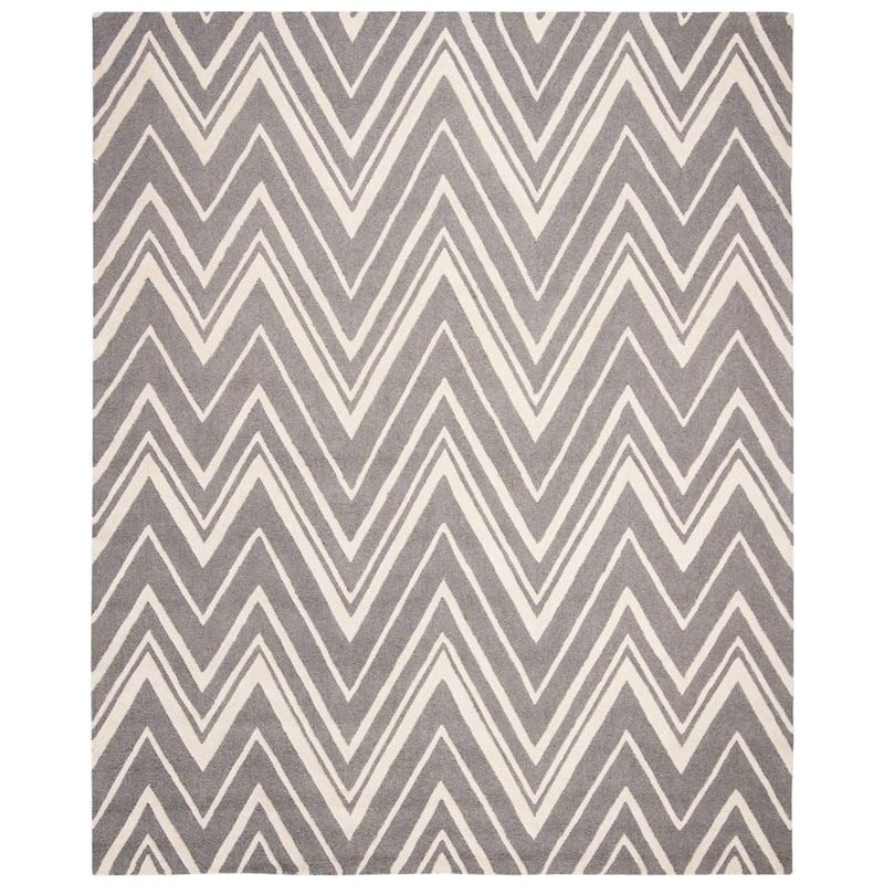 SAFAVIEH Handmade Cambridge Fumiko Modern Moroccan Wool Rug - 11' x 15' - Dark Grey/Ivory