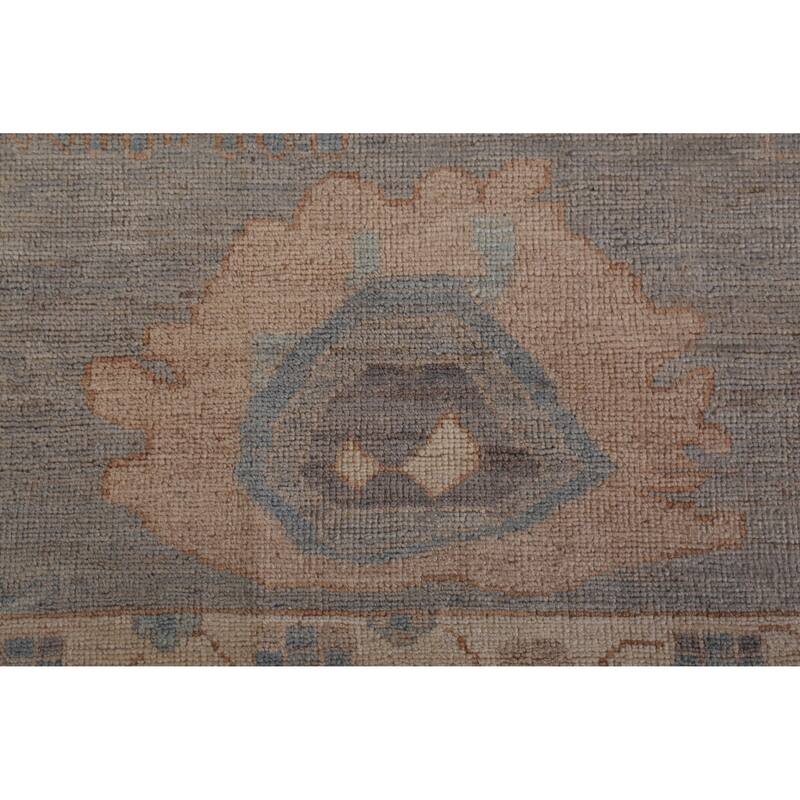 Hand Knotted Oriental 100% Wool Carpet Transitional All-Over Greys & Charcoal Oushak Area Rug - 14' 5'' X 12' 0''