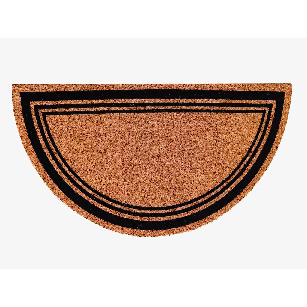 A1HC Natural Coir Flock Door Mat for Front Door, Anti-Shed Treated Doormat