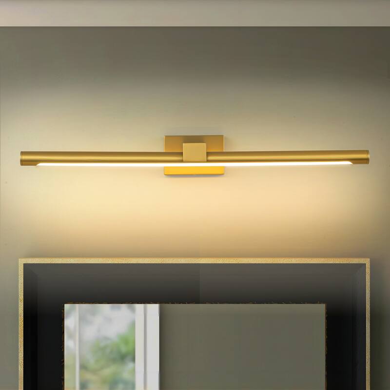 1-light 23.6 in. Modern Linear Cylinder Strip Wall Sconce Dimmable Tube Integrated LED Bathroom Vanity Light