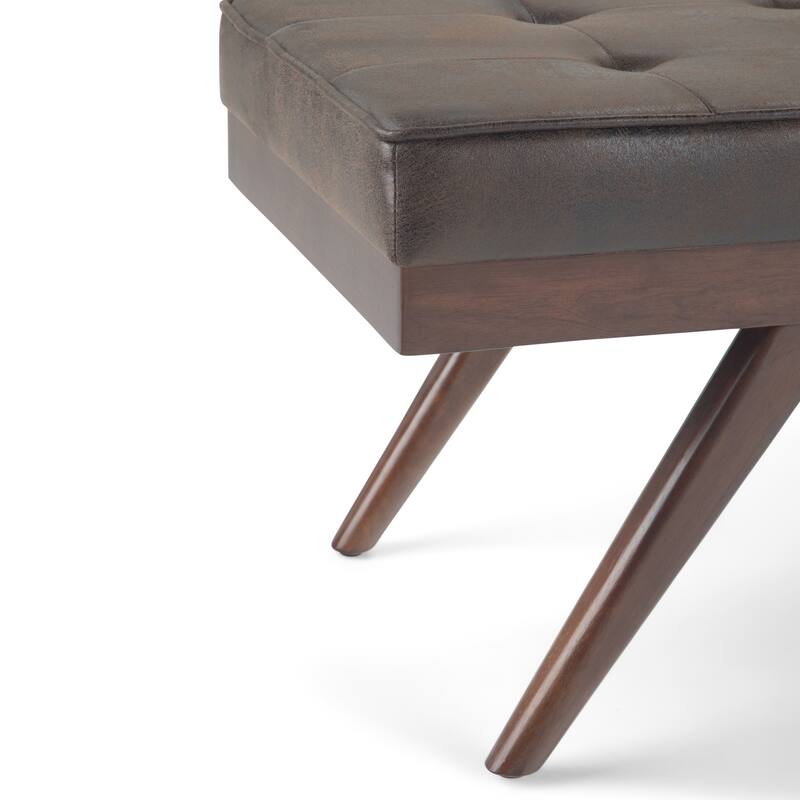 WYNDENHALL Keenan 48 inch Wide Mid Century Modern Rectangle Ottoman Bench