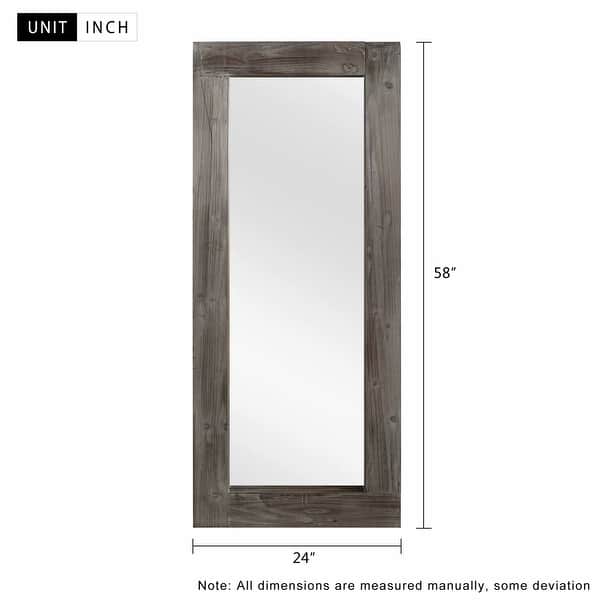 dimension image slide 2 of 3, Neutypechic Rustic Wood Freestanding Full-length Floor Mirror