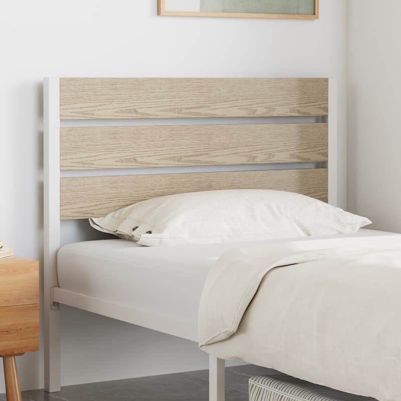 VECELO Industrial Wood Bed Frame with Headboard, Twin Size Beds/Full Size Beds/Queen Size Beds