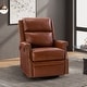 preview thumbnail 74 of 88, Echidna 29.6" Transitional Genuine Leather Swivel Rocker Nursery Chair with Nailhead Trim by HULALA HOME BROWN