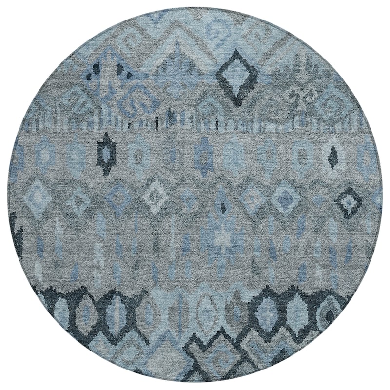 Machine Washable Indoor/ Outdoor Boho Moroccan Chantille Rug