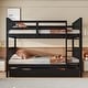 preview thumbnail 2 of 11, Espresso Full Over Full Bunk Bed with Trundle and Ladder, No Box Spring Needed