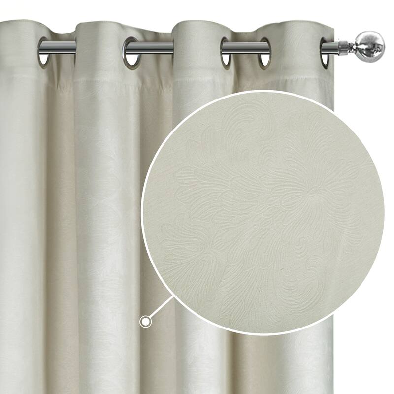 Pro Space Textured Flower Room Blackout Curtains Grommet Top Insulated