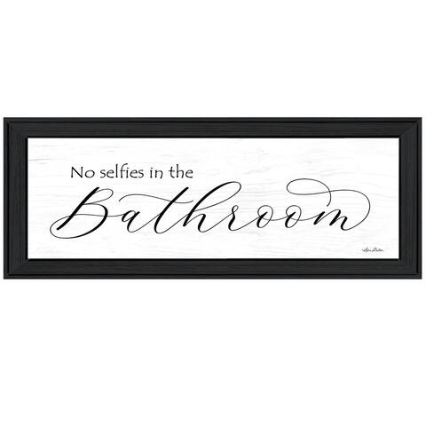 "No Selfies in the Bathroom" by Lori Deiter, Ready to Hang Framed Print, Black Frame