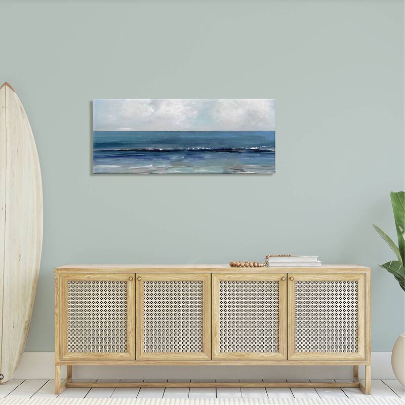 Stupell Cloudy Ocean Waves Horizon Canvas Wall Art, Design by Sally Swatland