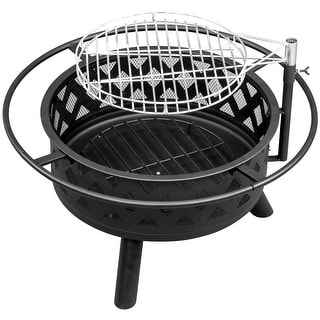 38-inch Outdoor Fire Pit Table with Cooking Grates