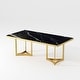 preview thumbnail 5 of 58, Modern Marble Dining Table with White Rectangular Tabletop Gold Stainless Legs, Dining Room Table