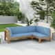 Option Right Facing+Teak Finish+Blue Cushion