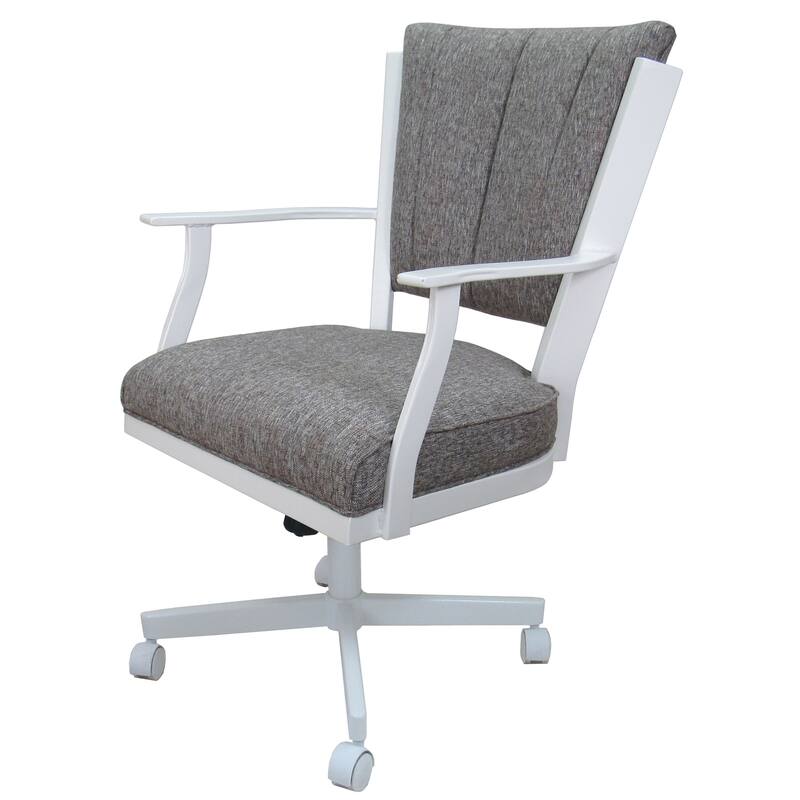 Montana Swivel Metal Dining Caster Chair on Reading Base - MojaveGrey - White
