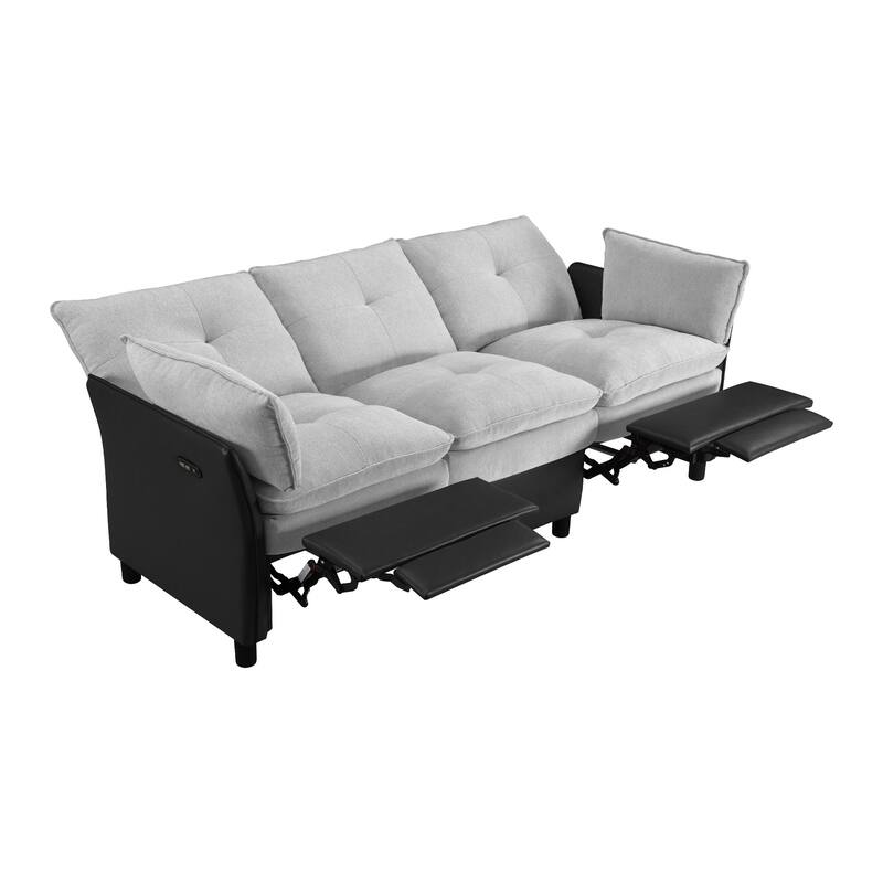 3 Seater Modern Soft Upholstered Power Reclining Sofa for Living Room
