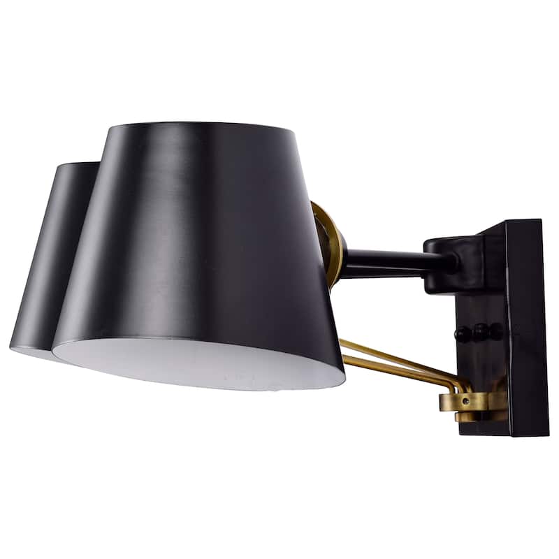 Baxter 3 Light Vanity Black with Burnished Brass