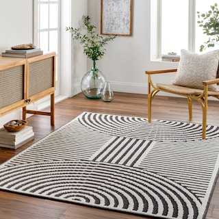 Livabliss Remi Mod Stripe Machine Washable Area Rug