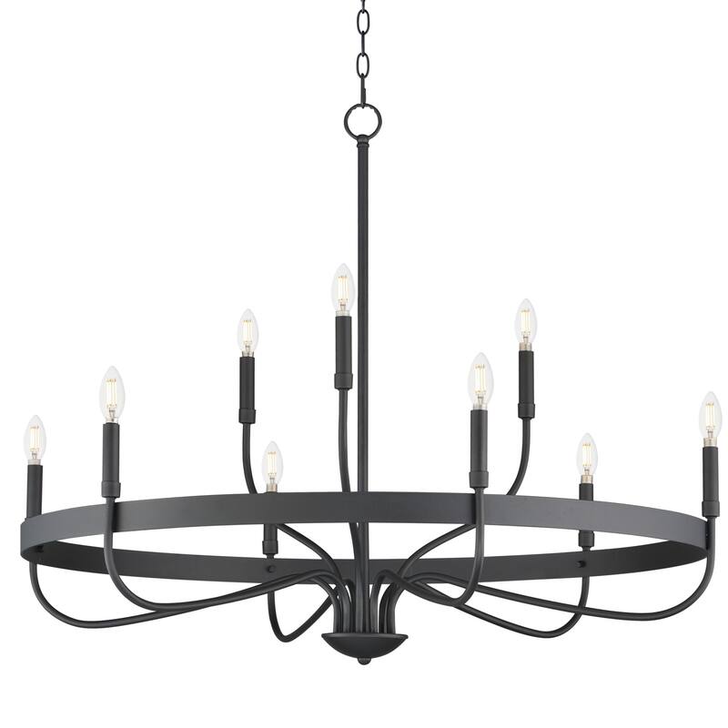 Maxim 14499 Frankie 9 Light 40" Wide Taper Candle Style Chandelier - Black