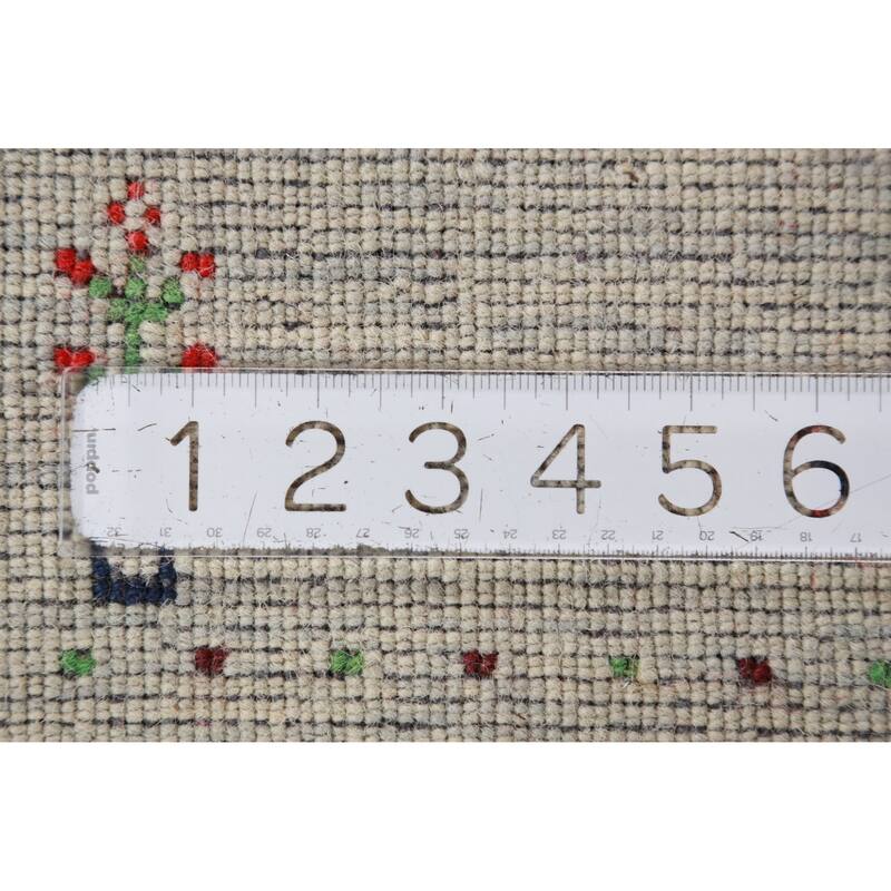 Hand Knotted Oriental 100% Wool Carpet Tribal Animal Pictorial Green Gabbeh Area Rug - 5' 0'' X 2' 10''