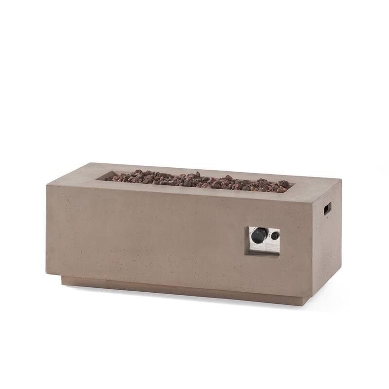 19 in. W x 40.25 in. L x 15 in. H Concrete Rectangle Propane Gas Burning Outdoor Fire Pit