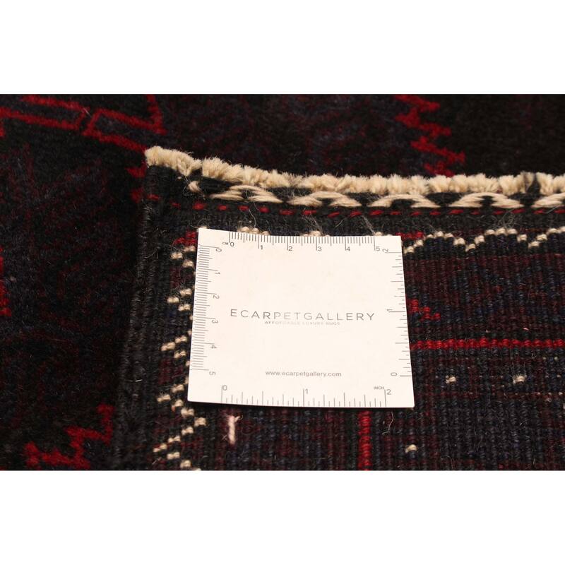 ECARPETGALLERY Hand-knotted Teimani Dark Navy Wool Rug - 2'8 x 9'4