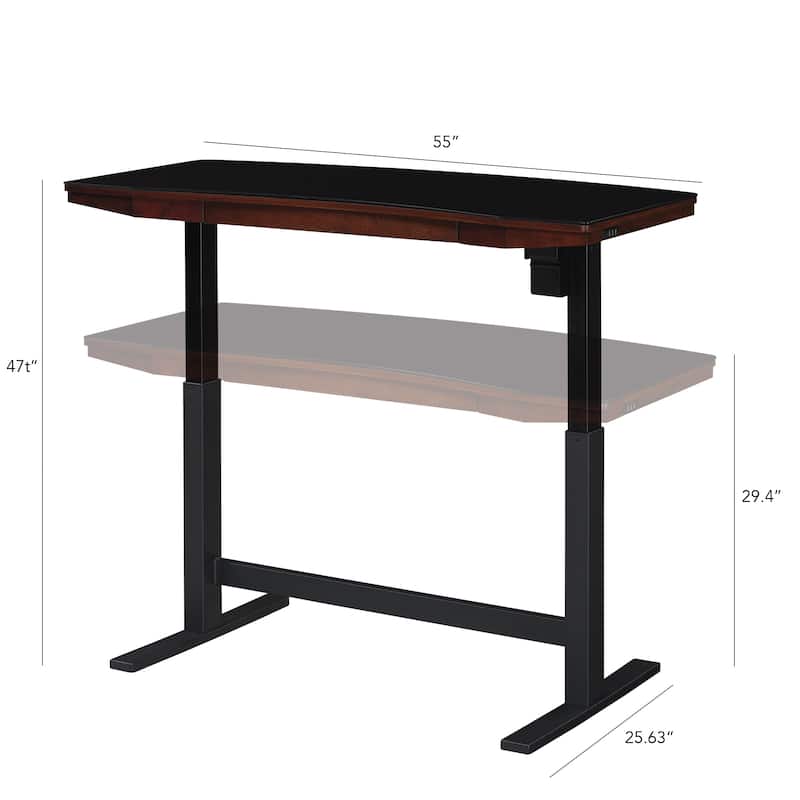 Twin Star Home™ Uptown Loft™ Adjustable Height Desk, Meridian Cherry