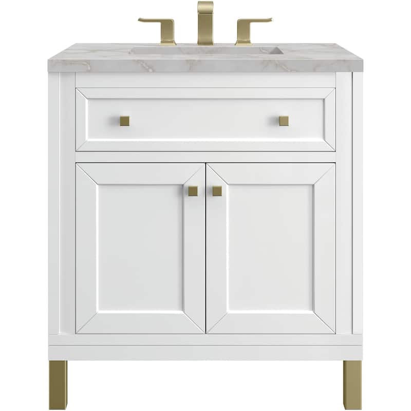 James Martin Vanities 503-V30-3VSL Chicago 30" Free Standing Single - Glossy White