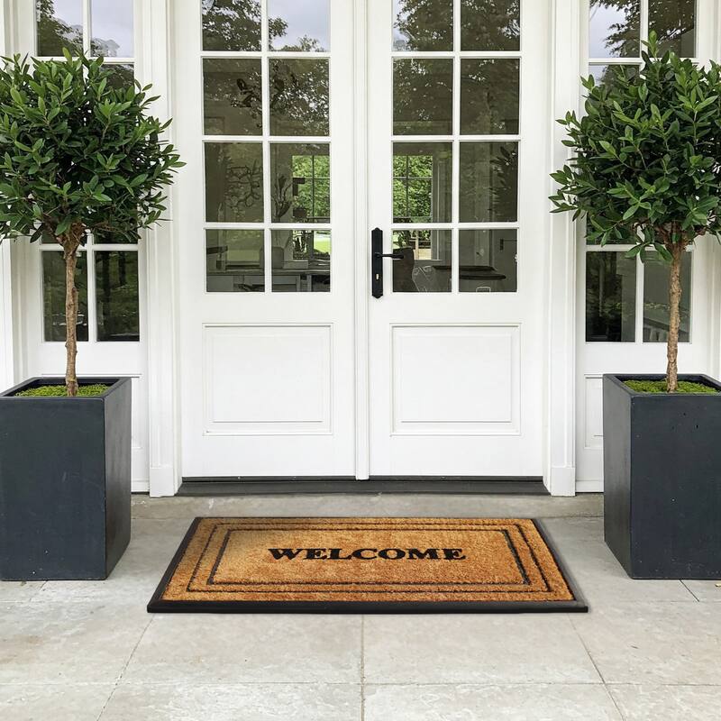 A1HC Natural Coir & Rubber Door Mat, Heavy Duty, Dirt Trapping, Long-Lasting Entrance Doormats,Thick & Durable Outdoor Entry Mat