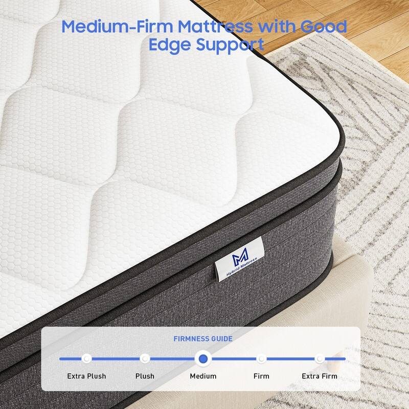 10" Spring Hybrid Mattress in a Box, Pocket Springs, Isolation Motion, Back Pain Relief, CertiPUR-US