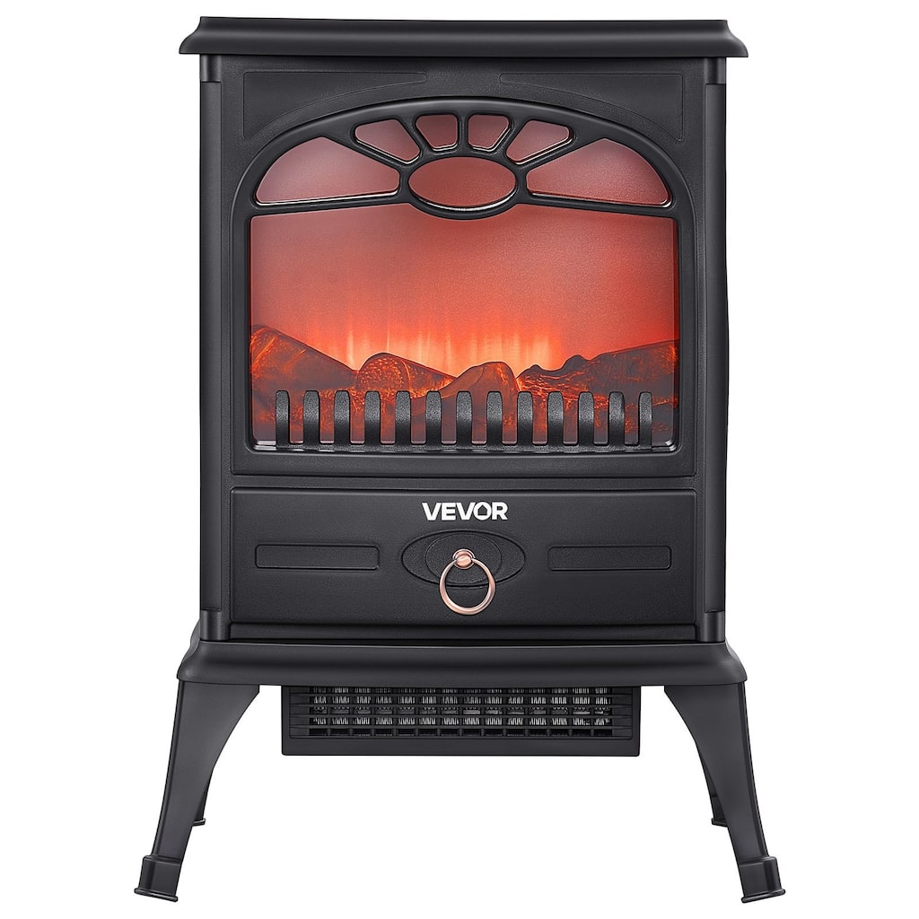 Compact 22.8 Inch Electric Fireplace Heater with 3D Rolling Flames - 15.75 x 9.84 x 22.83 in