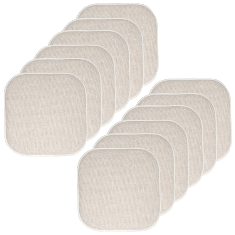Alexis Memory Foam Chair Pads - Linen/Brown - Set of 12