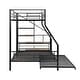 preview thumbnail 15 of 15, Stylish & Simple Twin over Full Size Metal Bunk Bed with Trundle and Storage Staircase, Strong & Sturdy Construction, Black