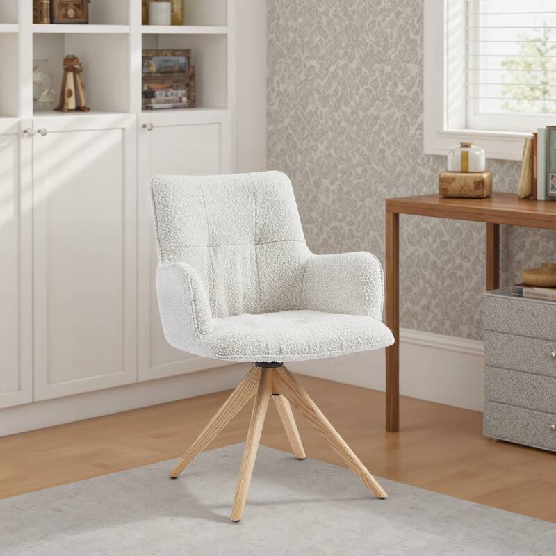 Art Leon Swivel Wood Accent Arm Chair
