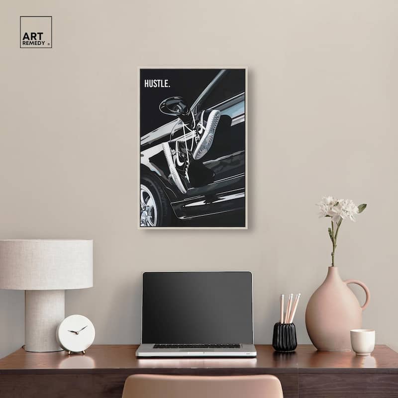 Sneaker Lace Car Canvas by Art Remedy